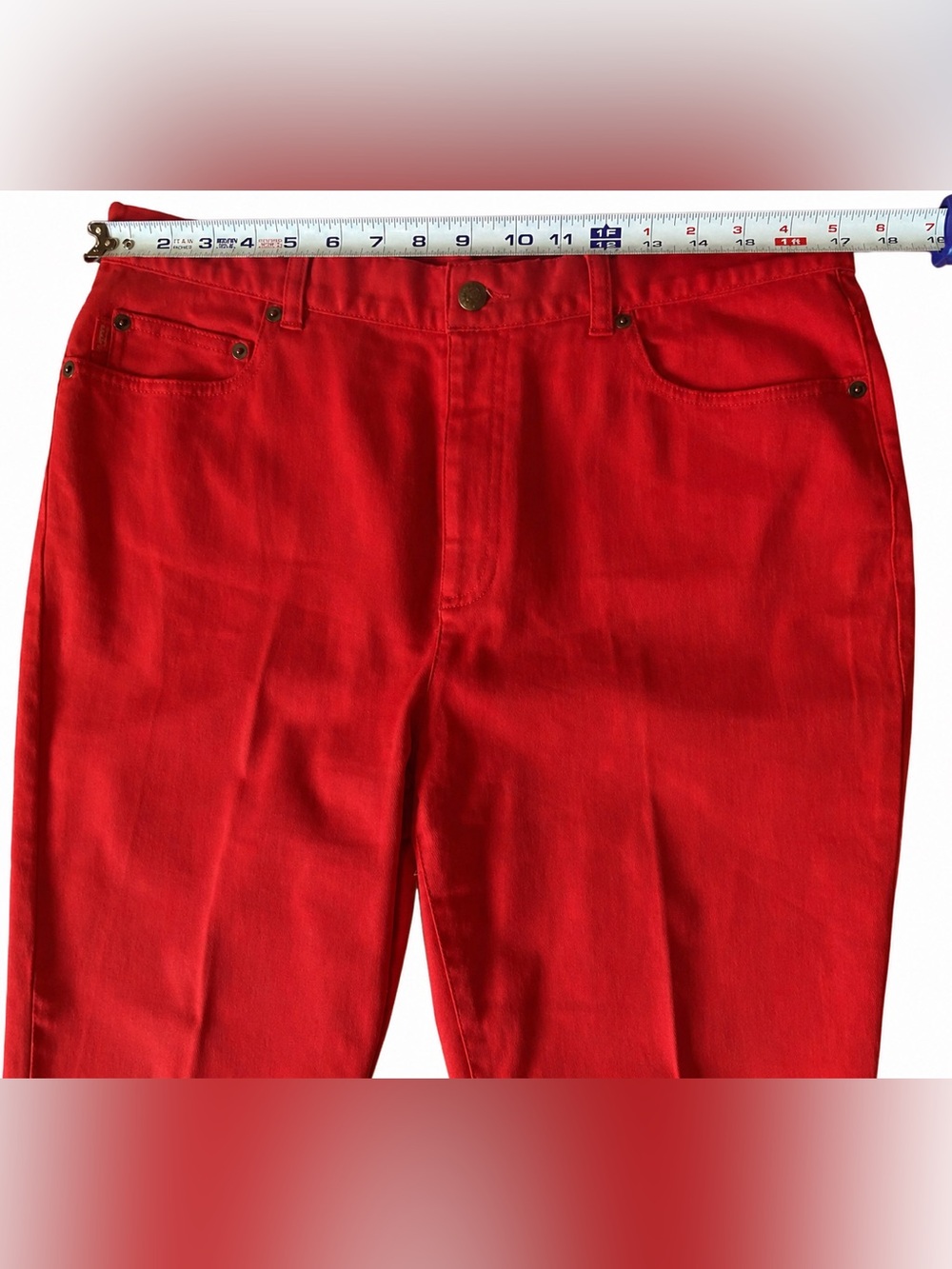 Polo by Ralph Lauren Women’s Red Straight-Leg Jeans 14 Like New! - Picture 2 of 10